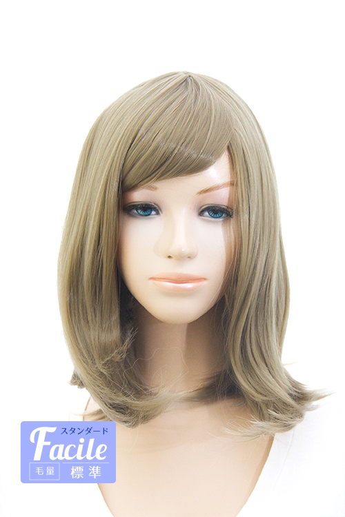 スフレブラウン】ミディアム【コスプレウィッグ】【高温耐熱!!高品質