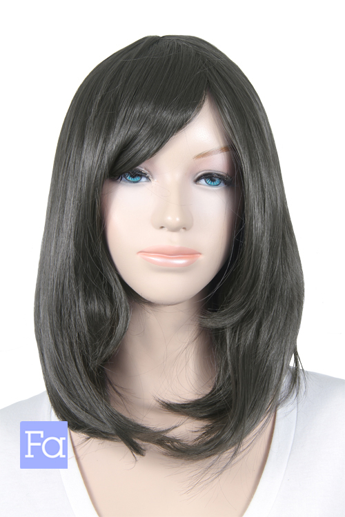 ブラックバイオレット】ミディアム【コスプレウィッグ】【高温耐熱!!高