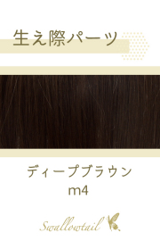 【ディープブラウン】生え際パーツ 手植えレース生地毛束 fl-m4
