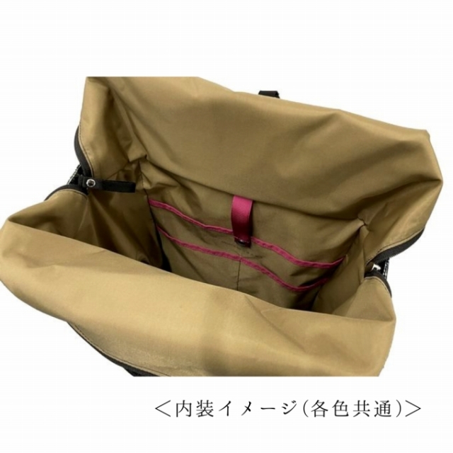 ✾ ルル ✾　楕円底リュック（L）ウィリアムモリス D-640 モリスバイスワニー (L21) ラズベリー <T2キャスター・4輪