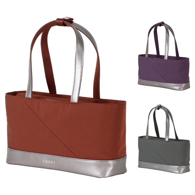 A-705 KANTOU Square tote M 灰 / 浅紫 / 紅絹