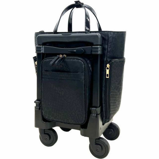＜Ｌサイズ＞スワニー トートキャリー トラッドスタイル４輪ストッパー付 ブラック Amazon｜SWANY スワニー キャリーバッグ D-428 ジップV (TS15