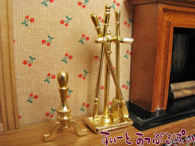 【クリックポスト可】金の暖炉ツール５点セット  ID2031