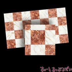 【クリックポスト可】【スペイン製】　ドールハウス用タイルシート　大理石　ブラウン ｘ ホワイト　245x140 mm　WM34726