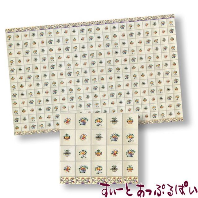 【クリックポスト可】【1/24サイズ】【スペイン製】　ドールハウス用タイルシート　地中海タイル 145 x 86mm　WM24006