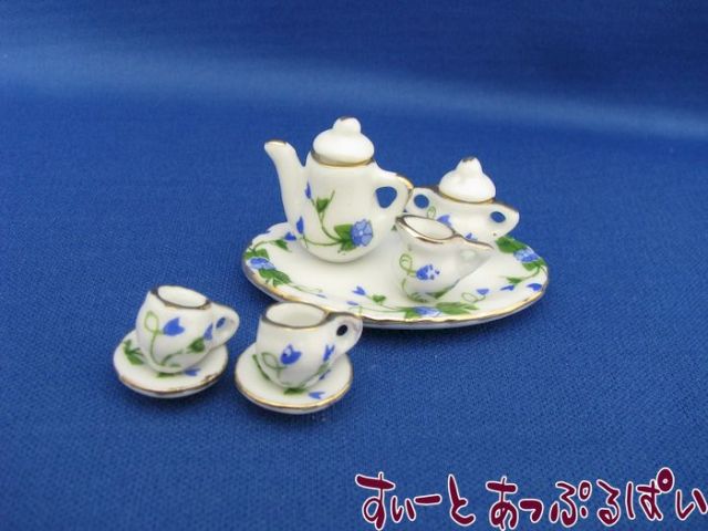   装飾ティーポット　ミニチュア　オールドカントリーローズ クリックポスト可】ミニチュアティーセット カントリーローズ ID1003