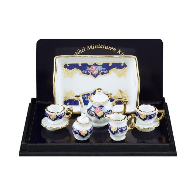 ロイターミニチュア】 ティーセット バロネッセ ロイヤルブルー RP1346-6