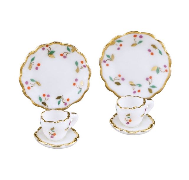 ロイターミニチュア】二人のコーヒーセット チェリー RP1565-5