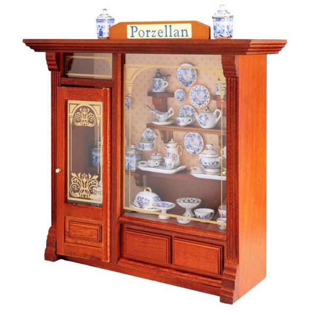 ロイターミニチュア】 ピクチャーボックス ブルーポーセリンショップ 