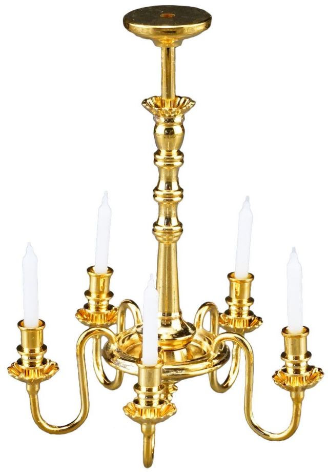 ロイターミニチュア】 ダミーシャンデリア ろうそく5灯 RP1891-0