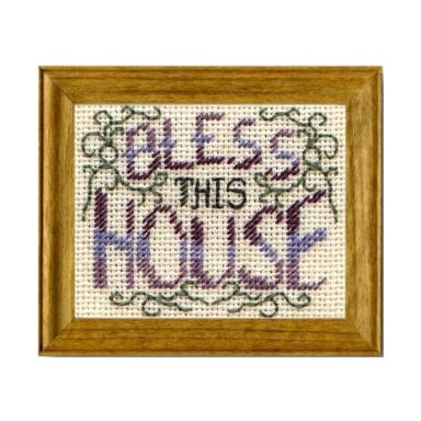 【クリックポスト可】【英国製】ミニチュア　ニードルポイント（刺繍）キット　Bless this house   JGSP04