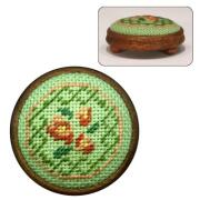 【クリックポスト可】【英国製】ミニチュア　ニードルポイント（刺繍）キット　フットスツール　バーバラ　JGFS04