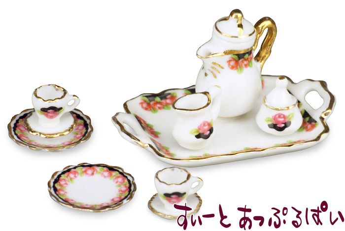 ミニチュアコーヒーセット ブラックローズ