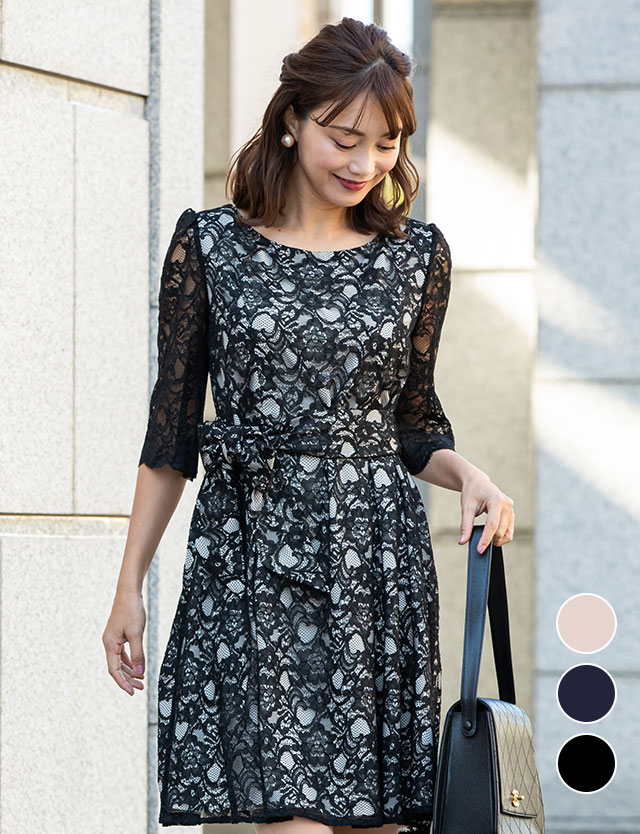 tawa　マタニティドレス マタニティ授乳服通販パールズ 総レース セットアップ風ドレス