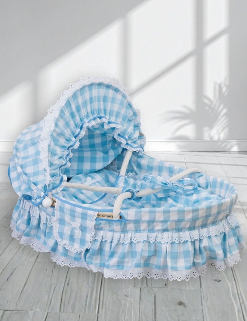 使い勝手の良いメイズバスケット＆スウィートなチェック柄お布団付き クーファン dg3027 【別便扱い】【日本製】