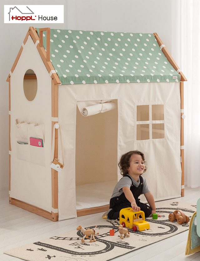 ホップルハウス プラスプレイ HOPPLHouse +Play フレーム＆カバーセット フレーム4色 カバー3種 選べる12タイプ 木製 プレイハウス 男の子 女の子 子供 部屋 キッズ 子供部屋 秘密基地 キッズハウス[別便扱い]