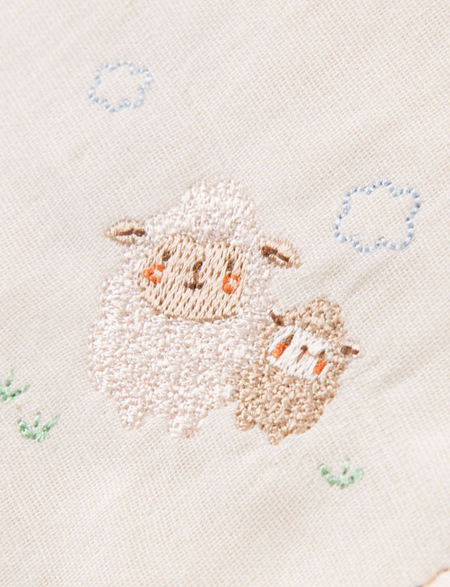 メール便可】天使の糸 アモローサマンマ にこにこ動物ガーゼハンカチ