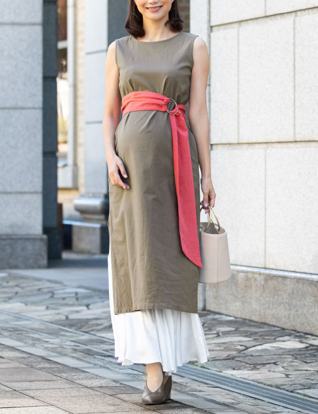 前後2WAYワンピース×スカート 3点セット マタニティ 授乳服 産後も