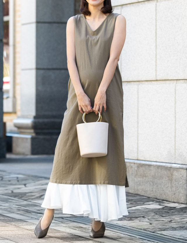 前後2WAYワンピース×スカート 3点セット マタニティ 授乳服 産後も