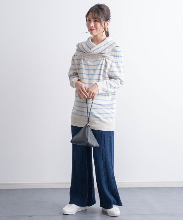 オーガニックコットン100％ オフショルダーニット 授乳ニットトップス