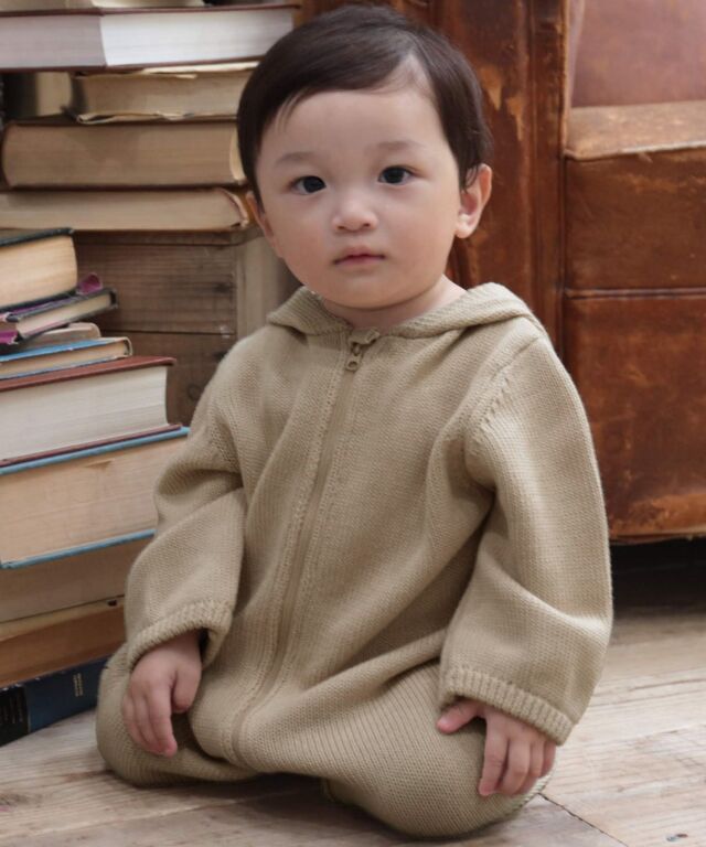 オーガニックズー テディカバーオール キューフォーザズーテディベア2WAYオール（ロンパース・カバーオール