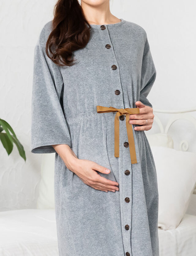 素肌思いパジャマ 前開きべっ甲調ボタン マタニティパジャマ 産前産後兼用 スウィートマミー本店