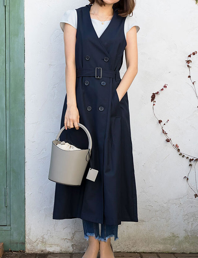 Sotto【新品】ヤマダヤ FENNEL トレンチ風ワンピース ジレ 新品】スコットクラブ ヤマダヤ FENNEL トレンチ風ワンピース