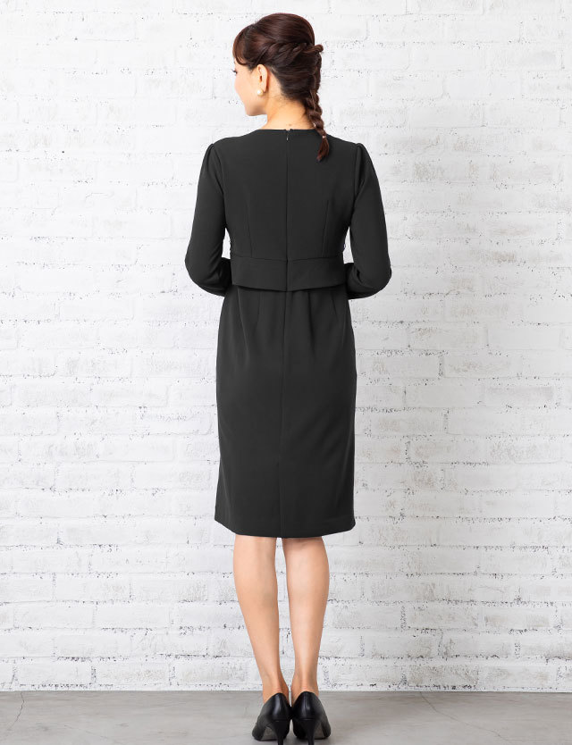スーツ風 オケージョンワンピ 長めの膝丈で好印象 授乳服 マタニティウェア