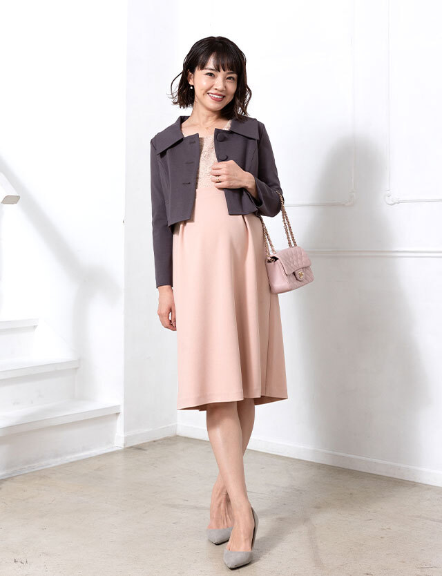 着回しセットアップ マタニティ フォーマル ワンピ＆ジャケット2点