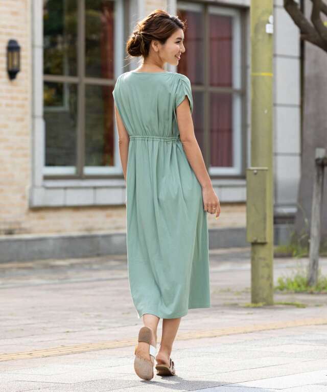 カシュクールきれいめワンピース マタニティ 授乳服 産後も使える