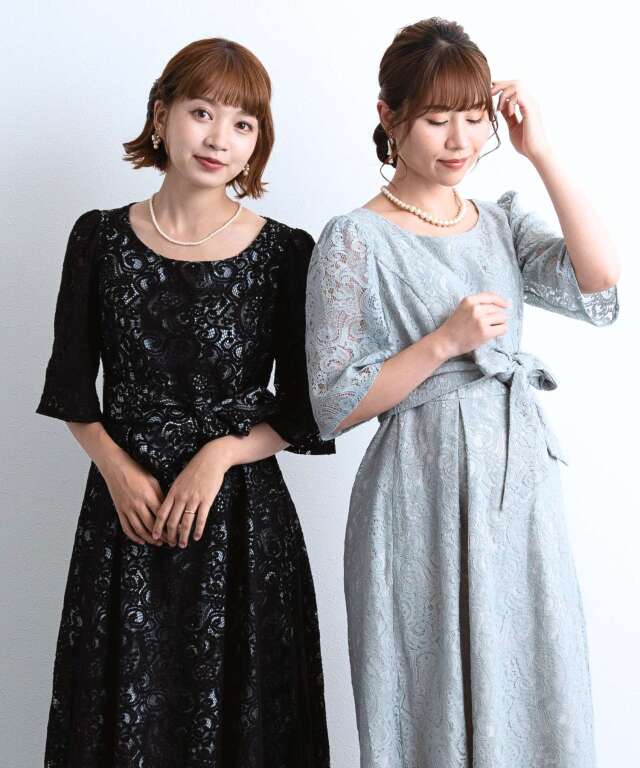 総レースマタニティロングドレス授乳服 産後も使える【ご試着可