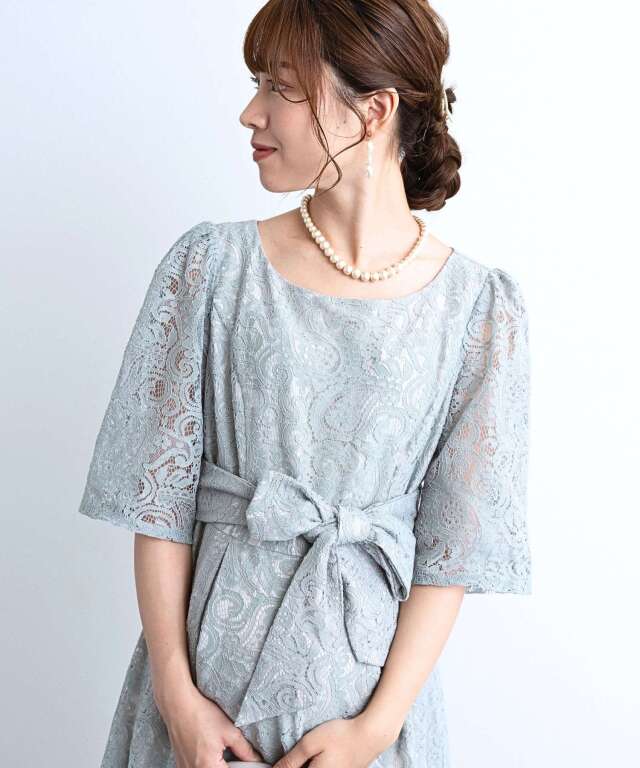 美品 スウィートマミー アンティーク総レース マタニティ 授乳 グレー ドレス 美品 スウィートマミー アンティーク総レース マタニティ 授乳