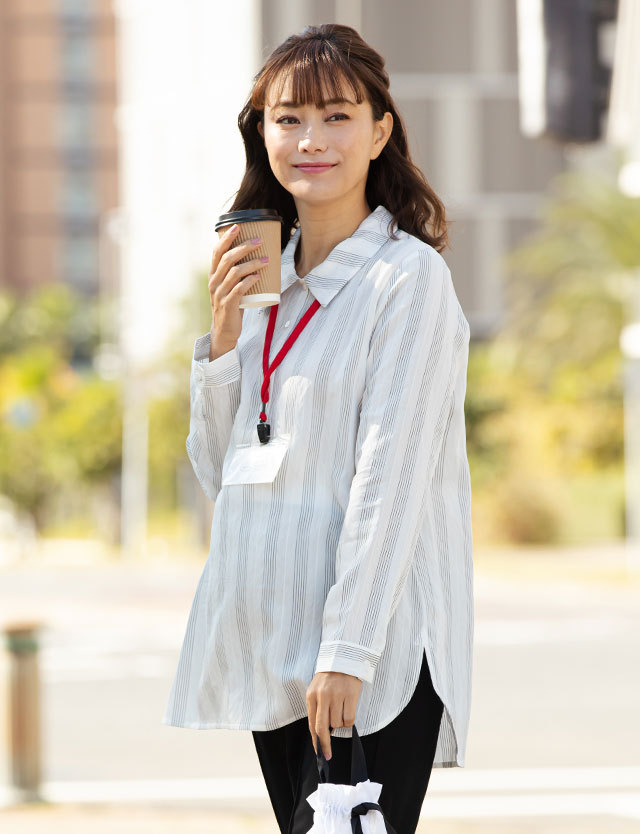 襟付きマタニティブラウス 授乳機能付き 授乳服マタニティウェア