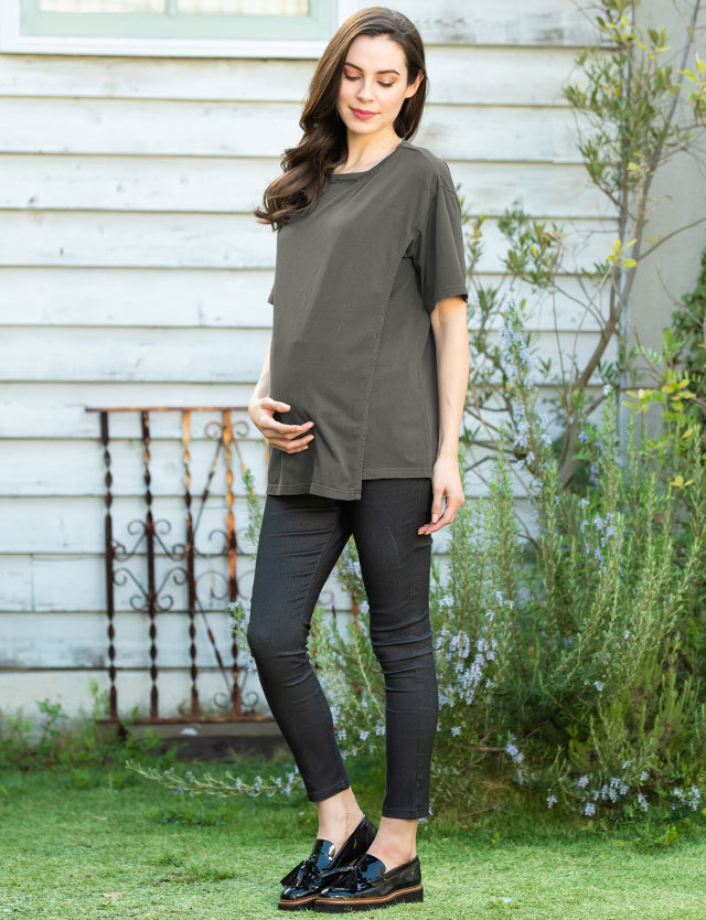 ミシシッピコットン100 シンプルtシャツ 5分袖