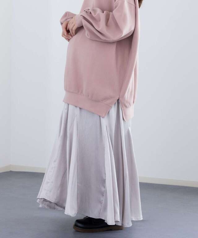 ボトルネックトップス＆フレアスカート2点セット 授乳服