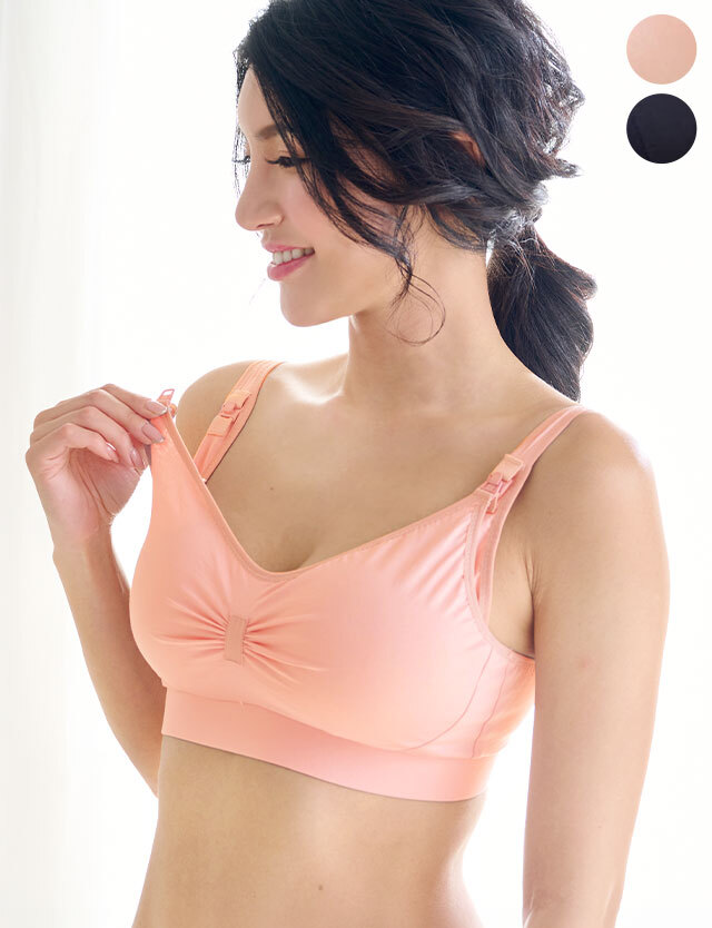 脇高美胸フルカップ授乳ブラ ホック前開き型ノンワイヤー授乳ブラジャー 日本製 [M便 6/6] 【メール便可】