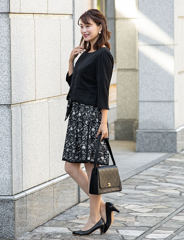 マタニティ　ジャケット&ワンピース　Lサイズ まる襟フォーマルセットアップ ジャケット＆ワンピース 授乳服