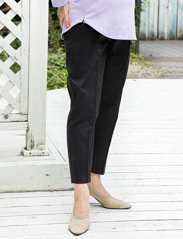 日本製 クレンゼ 抗菌 抗ウイルス素材 テーパードパンツ 産前産後兼用