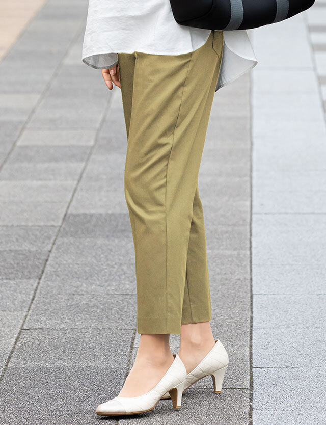 日本製 クレンゼ 抗菌 抗ウイルス素材 テーパードパンツ 産前産後兼用