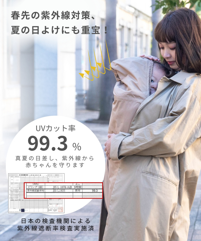 3WAY授乳ケープ 男女兼用 紫外線遮蔽率99.3％| マタニティウェア・授乳
