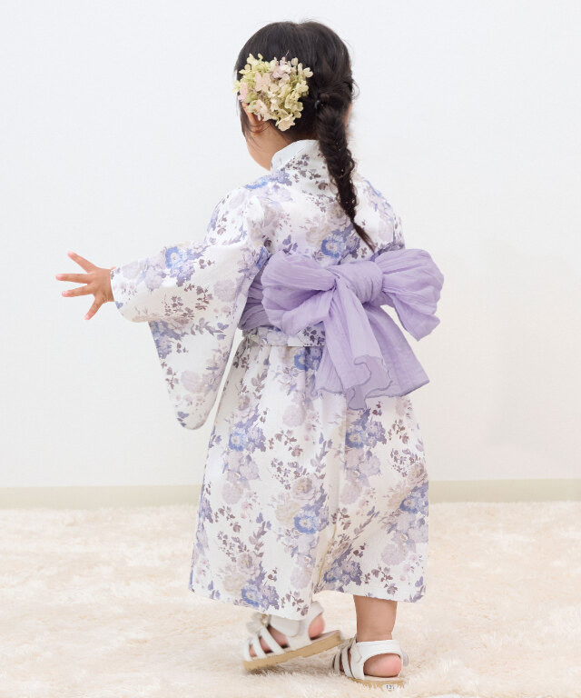 ベビー 女の子 浴衣 3点セット/ゆかた【咲む×DESIGNERS GUILD】EMU浴衣