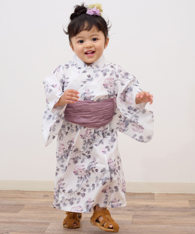 ベビー 女の子 浴衣 3点セット/ゆかた【咲む×DESIGNERS GUILD】EMU浴衣