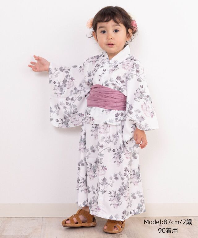 ベビー 女の子 浴衣 3点セット/ゆかた【咲む×DESIGNERS GUILD】EMU浴衣