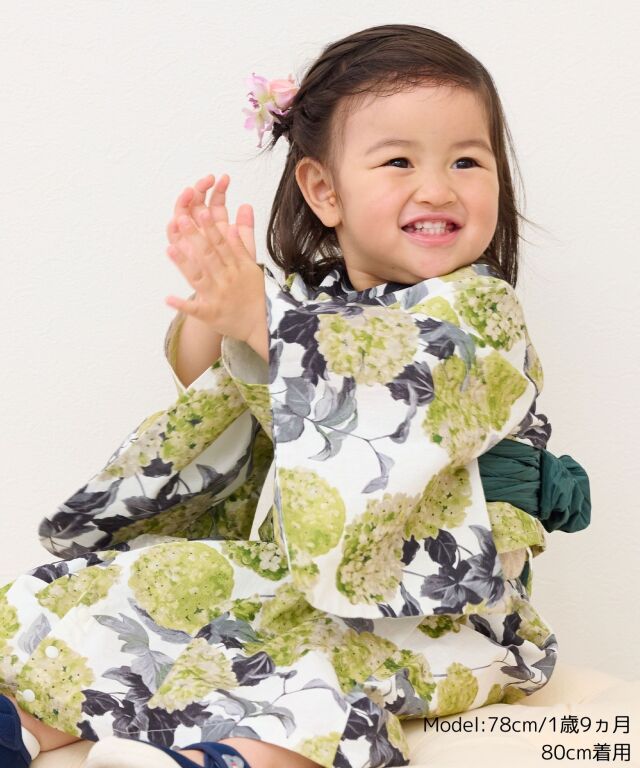 ベビー 女の子 浴衣 3点セット/ゆかた【咲む×DESIGNERS GUILD】EMU浴衣