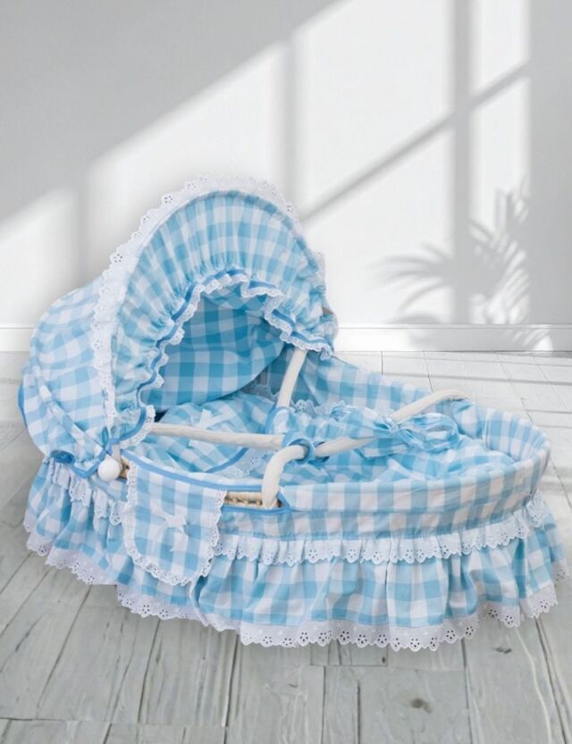 使い勝手の良いメイズバスケット＆スウィートなチェック柄お布団付き クーファン dg3027 【別便扱い】【日本製】