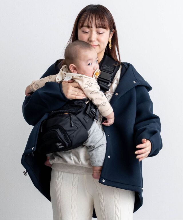 抱っこ・おんぶ対応 フーディーブルゾン | マタニティウェア・授乳服の