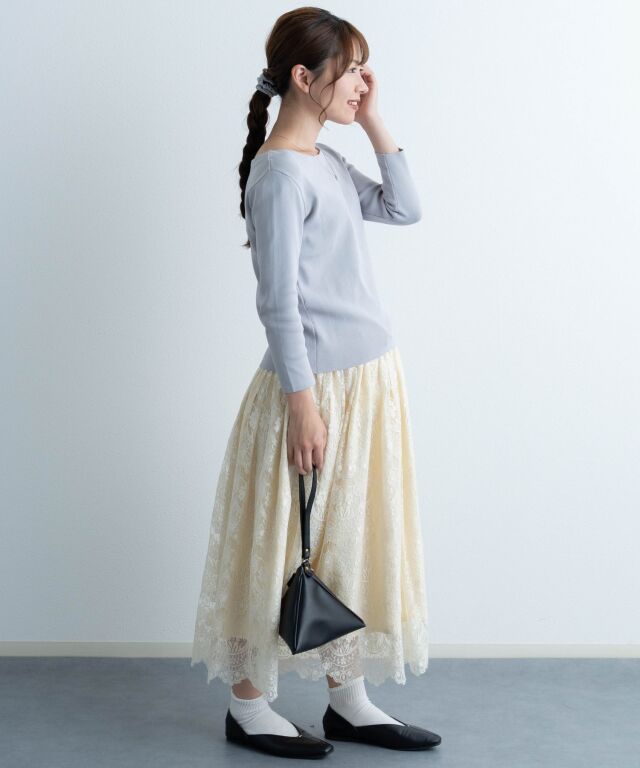 プレーンニット 付け襟 長袖トップス レディース | マタニティウェア