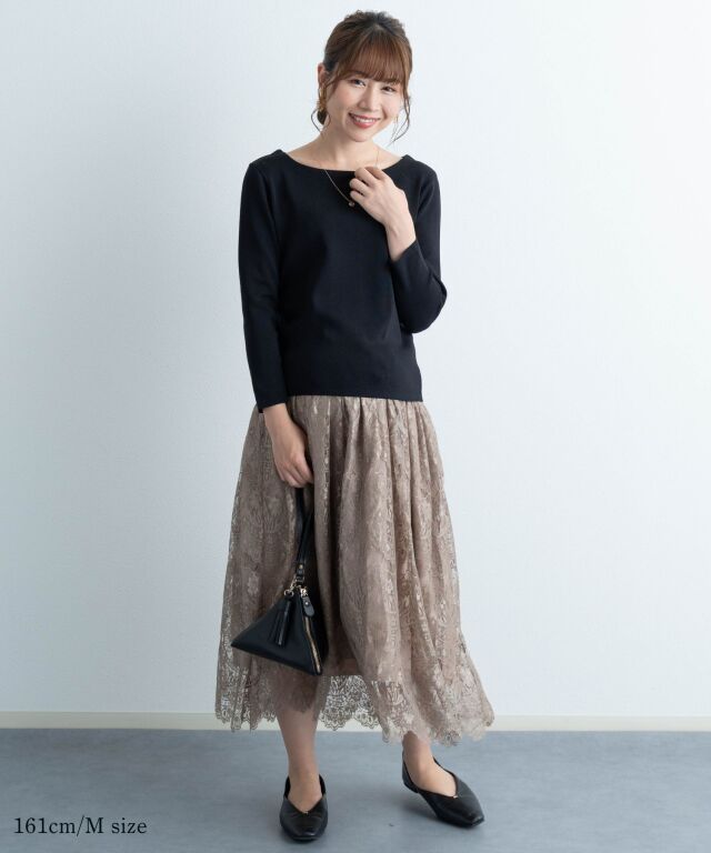 プレーンニット 付け襟 長袖トップス レディース | マタニティウェア