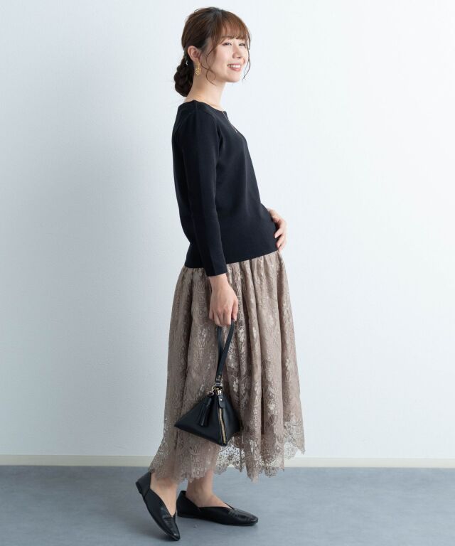 プレーンニット 付け襟 長袖トップス レディース | マタニティウェア