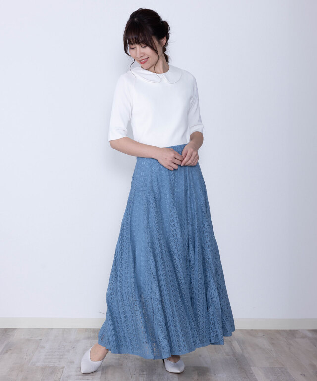 プレーンニット 付け襟 半袖トップス レディース | マタニティウェア